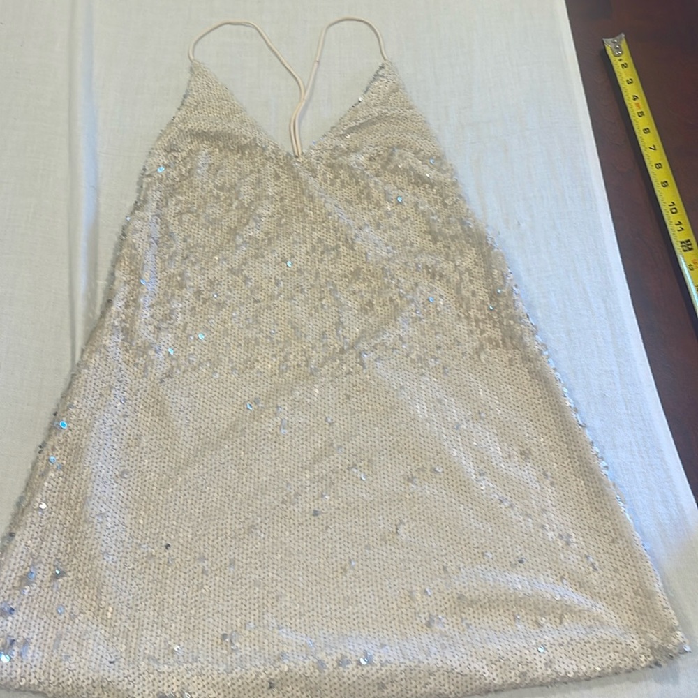 B9b60 Ecru Studios sequence mini Dress Sz Small